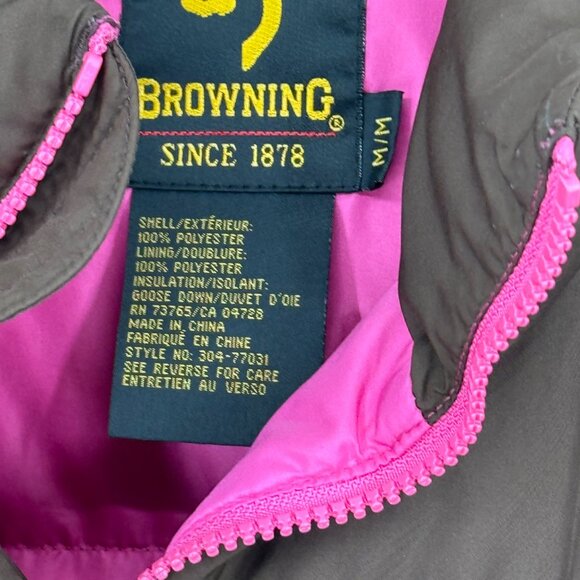 Brown Browning Womens Puffer Jacket goose down  Size Medium pockets - Picture 3 of 10